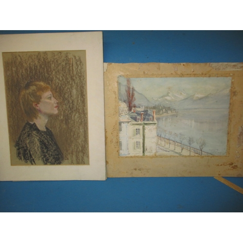 306 - Two vintage watercolours, both signed Alice Grant, both unframed, in pre-owned condition