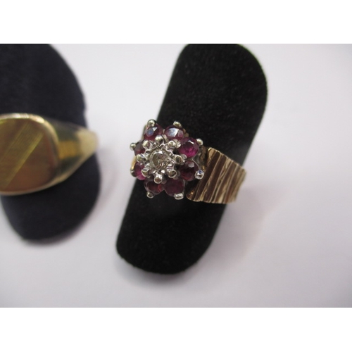 48 - Two vintage 9ct gold rings, approx. gross parcel weight 8.3g, both in useable pre-owned condition