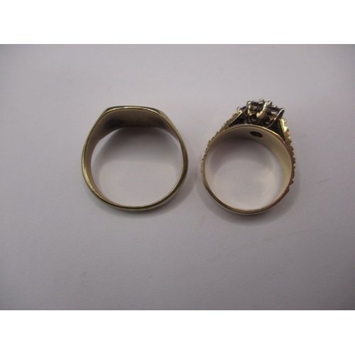 48 - Two vintage 9ct gold rings, approx. gross parcel weight 8.3g, both in useable pre-owned condition