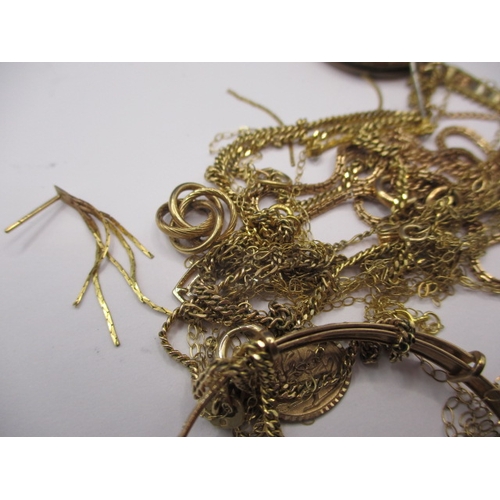 89 - A parcel of gold and yellow metal items, some damages, approx. gross parcel weight 27.3g