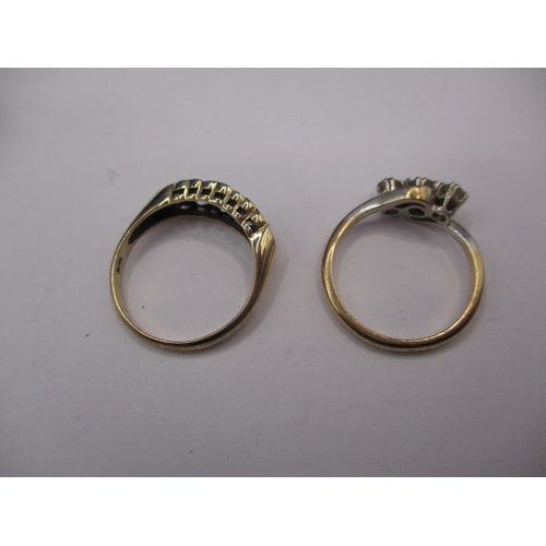 51 - Two 9ct gold dress rings, both approx. ring size ‘O’, approx. gross parcel weight 4.8g in pre-owned ... 