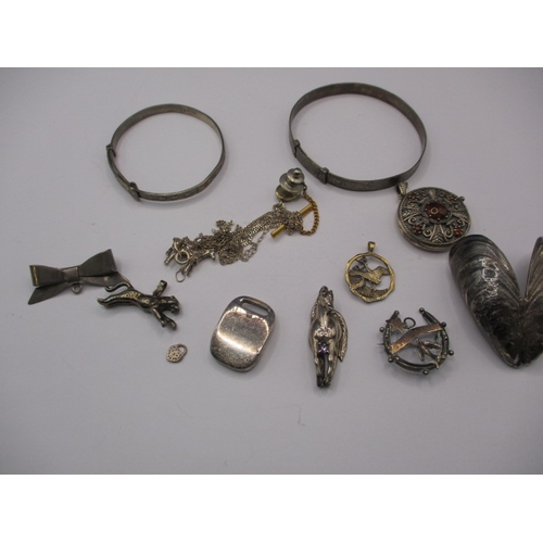 238 - A parcel of silver and white metal items, approx. gross parcel weight 97g, all in used condition