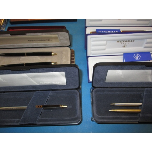 291 - A quantity of boxed pens, to include silver examples by S G Dupont, most new old stock