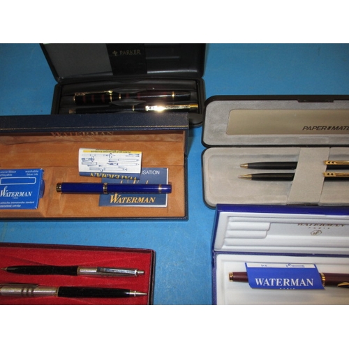 291 - A quantity of boxed pens, to include silver examples by S G Dupont, most new old stock