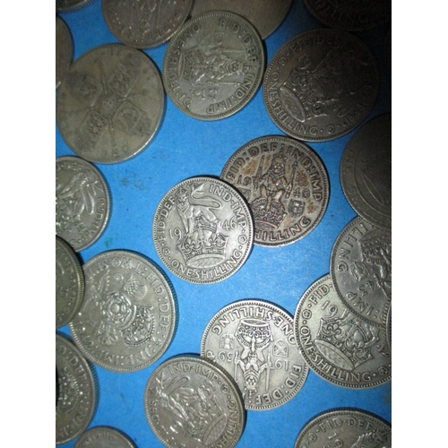 202 - A parcel of pre-47 part silver coins, various denominations all circulated, approx. gross parcel wei... 