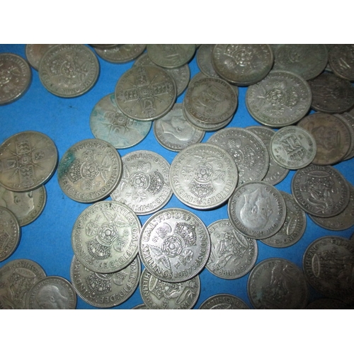 202 - A parcel of pre-47 part silver coins, various denominations all circulated, approx. gross parcel wei... 