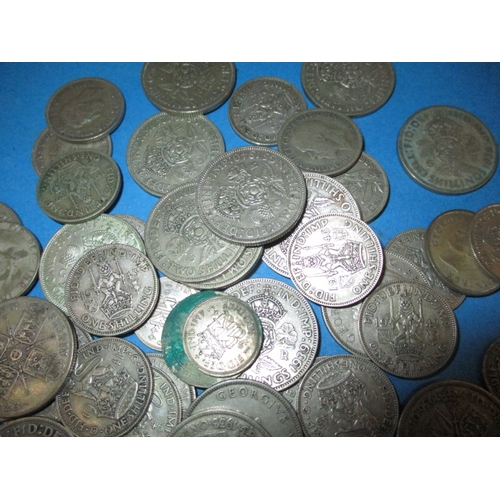 202 - A parcel of pre-47 part silver coins, various denominations all circulated, approx. gross parcel wei... 