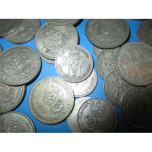 202 - A parcel of pre-47 part silver coins, various denominations all circulated, approx. gross parcel wei... 