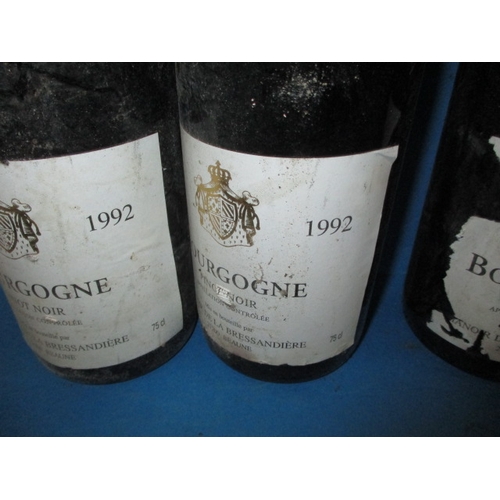 348 - Three bottles of 1992 Bourgogne Pinot Noir, 75cl all cellar stored