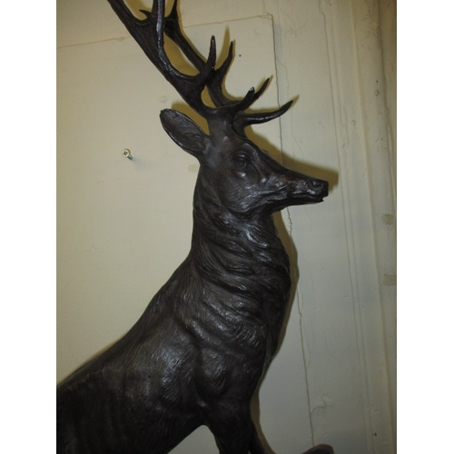 312 - A large pair of cast bronze stags, signed J Moigniez, approx. height 74cm in good pre-owned conditio... 