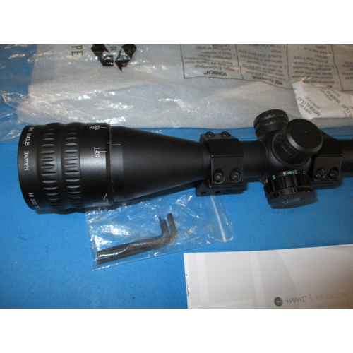 278 - A Hawk sport HD 3.9x40 rifle scope, with mounts, box and instructions