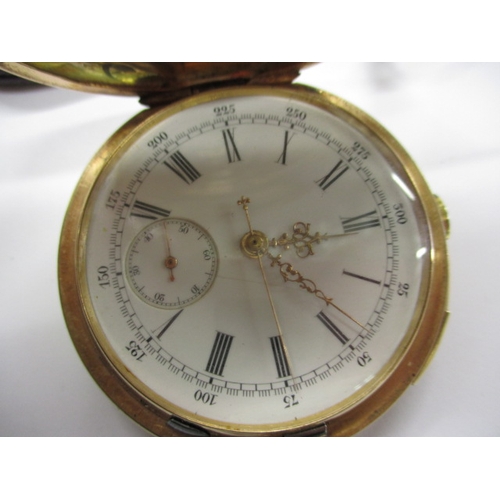 107 - A vintage 14ct gold cased Tissot minute repeating pocket watch, having a vacant cartouche and genera... 