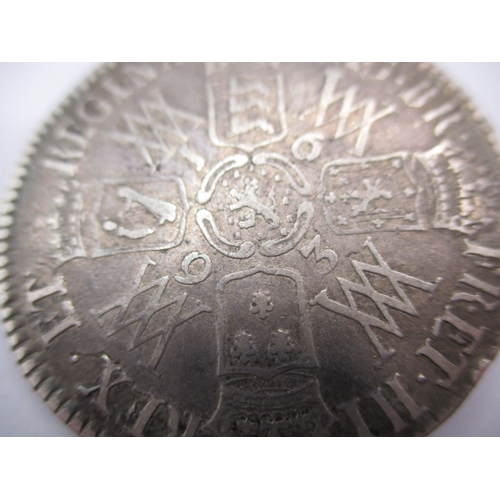 183 - Three William and Mary silver coins, to include a half crown dated 1693, a 4d dated 1690 (drilled) a... 