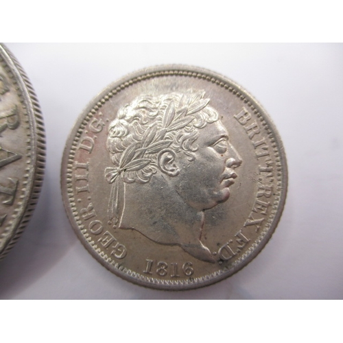 184 - 3 George III silver coins, to include a half crown dated 1817and 2 shillings, dated 1816-1817  all i... 