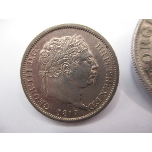 184 - 3 George III silver coins, to include a half crown dated 1817and 2 shillings, dated 1816-1817  all i... 