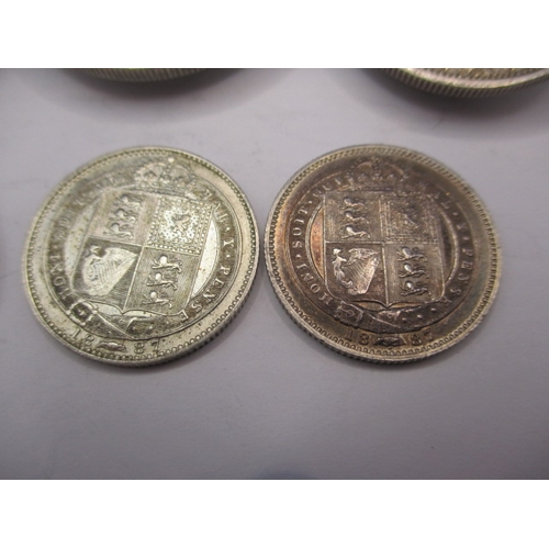 186 - 6 Victorian silver coins dated 1887,  to include Crown, Double Florin, half crown, Florin and shilli... 