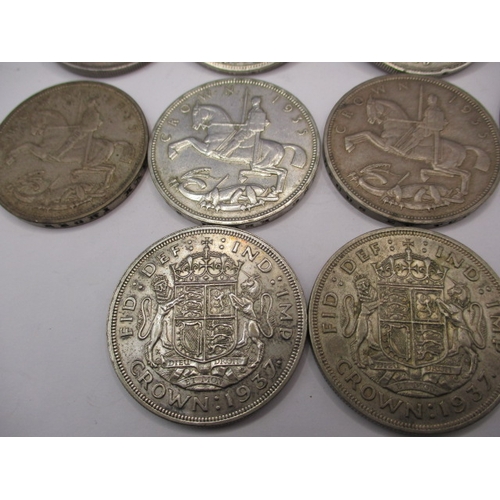 188 - A parcel of Victorian and later silver and part silver crowns, all circulated, various grades and da... 