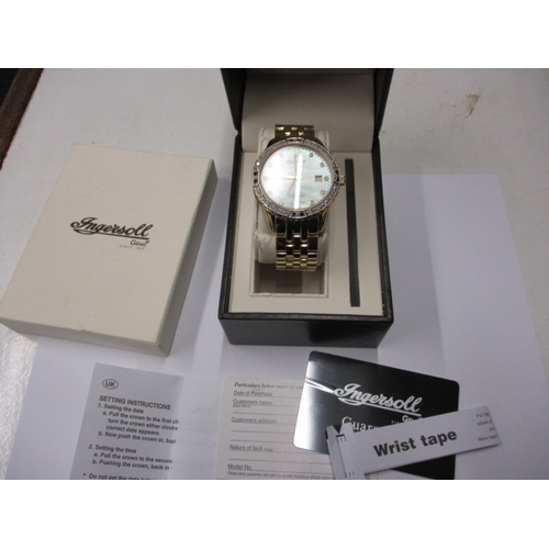 112 - An Ingersol Gems wrist watch, in current working order with box and papers