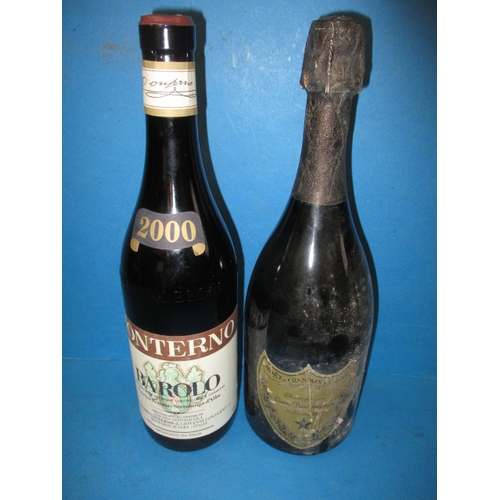 352 - 2000 Giacomo Conterno Barolo, 75cl bottle, cellar stored and a bottle of 1983 Moet & Chandon champag... 