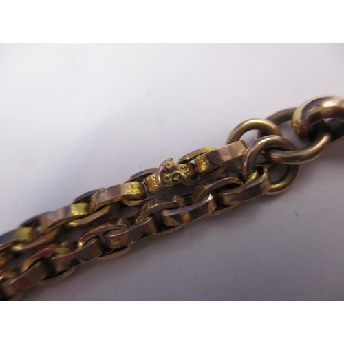 68 - An Antique 9ct gold guard chain, approx. linear length 138cm, approx. weight 23.2g, in useable pre-o... 