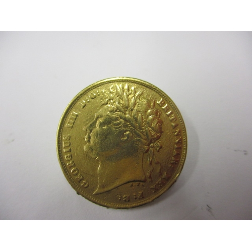 147 - A George IIII gold sovereign dated 1821, a circulated coin with fine definition of features with mar... 