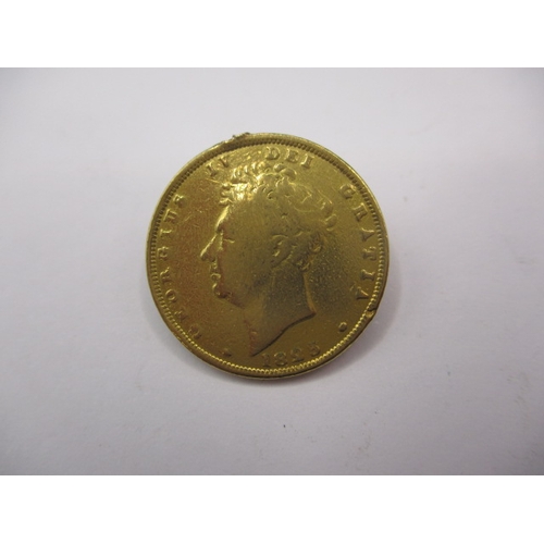 152 - A George IV gold sovereign dated 1825, a circulated coin with fine definition of features, having ma... 