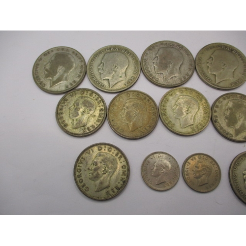 191 - A parcel of pre-47 part silver coins, approx. gross parcel weight 213g, all in circulated condition