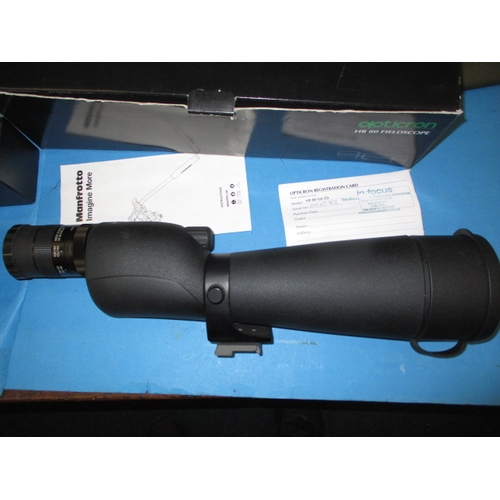 285 - An Opticron HR 80 field scope with numerous accessories, in good pre-owned condition