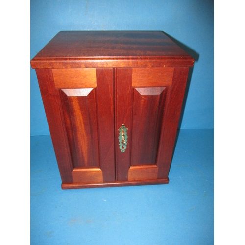 215 - A mahogany 22 drawer coin collectors cabinet, pre-owned but unused with key, approx. dimensions H 29... 