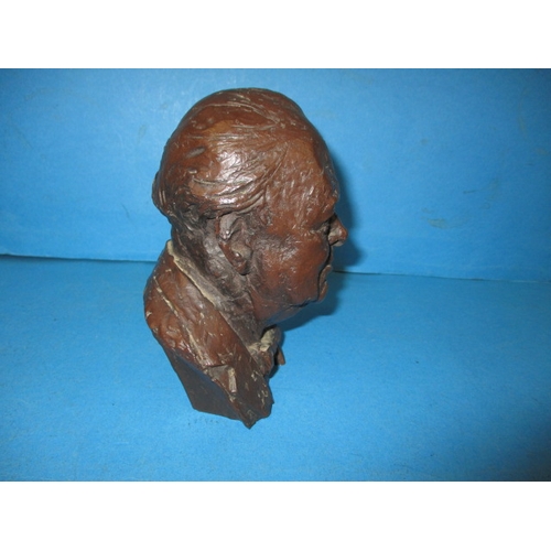 258 - A limited edition De La Poer sculpture bust of Winston Churchill, number 40  by Franta Belsky, appro... 