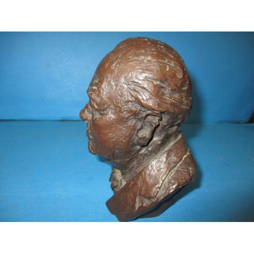 258 - A limited edition De La Poer sculpture bust of Winston Churchill, number 40  by Franta Belsky, appro... 