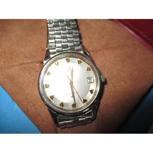 109 - A 1961 Omega Constellation automatic chronograph with date window, having original box paperwork and... 