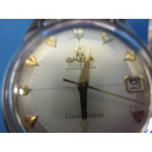 109 - A 1961 Omega Constellation automatic chronograph with date window, having original box paperwork and... 