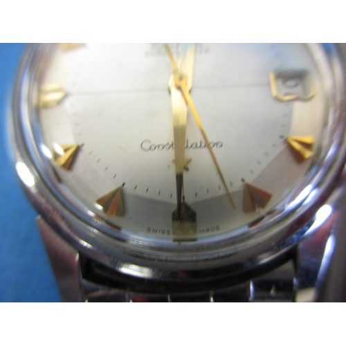 109 - A 1961 Omega Constellation automatic chronograph with date window, having original box paperwork and... 