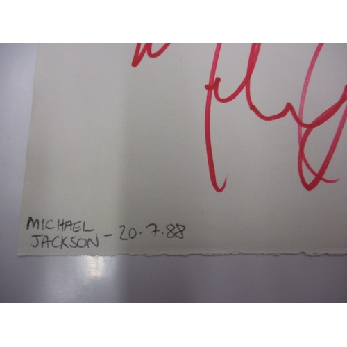 268 - A genuine hand signed Michael Jackson autograph, obtained in the 1980s when Michael spent the day a ... 