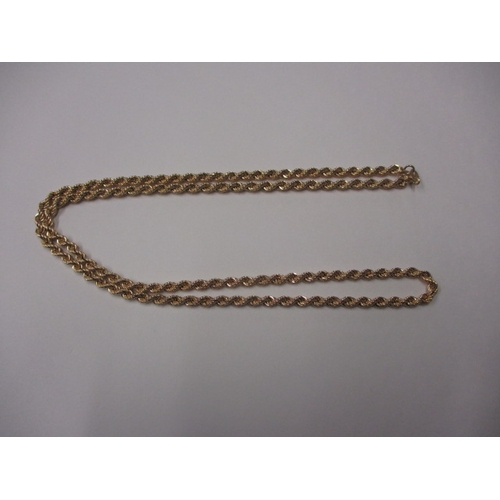 71 - A vintage 9ct yellow gold hollow rope necklace chain, approx. linear length 61cm, approx. weight 7.4... 