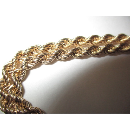 71 - A vintage 9ct yellow gold hollow rope necklace chain, approx. linear length 61cm, approx. weight 7.4... 