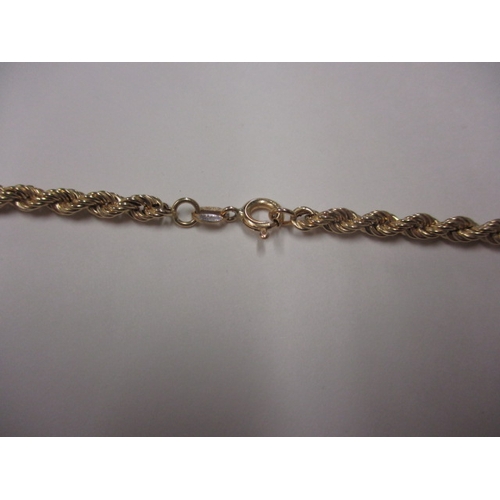 71 - A vintage 9ct yellow gold hollow rope necklace chain, approx. linear length 61cm, approx. weight 7.4... 