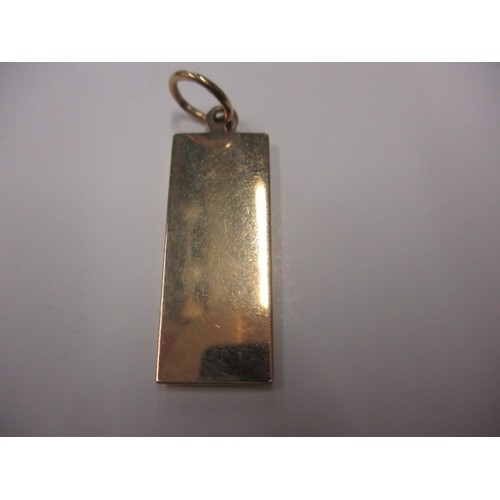 72 - A vintage 9ct gold ingot pendant, approx. weight 5g in good useable pre-owned condition