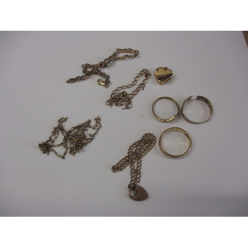 92 - A parcel of gold and yellow metal jewellery items, approx. gross parcel weight 20g, some damages