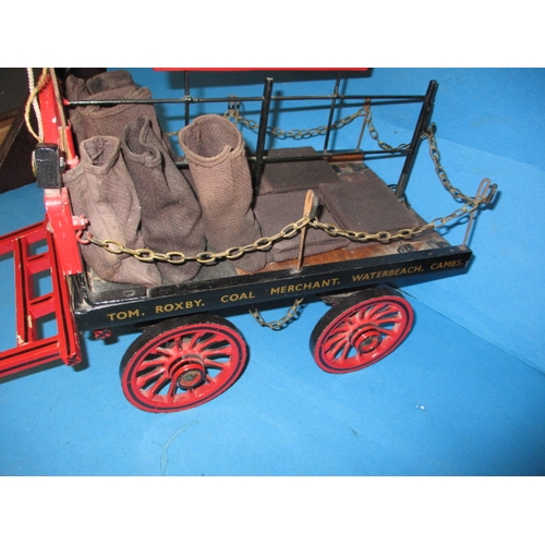 293 - A vintage scratch built model coal cart, for Tom Roxby coal merchant, Waterbeach Cambridgeshire, app... 