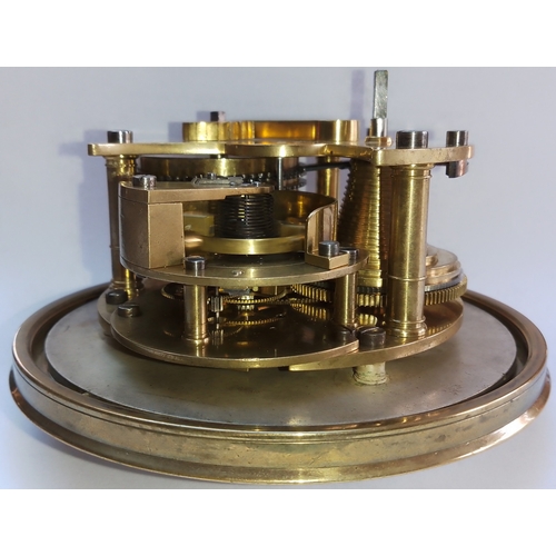 284 - An antique 8 day marine chronometer by Clement Harris 86 Cornhill, London, components and key marked... 