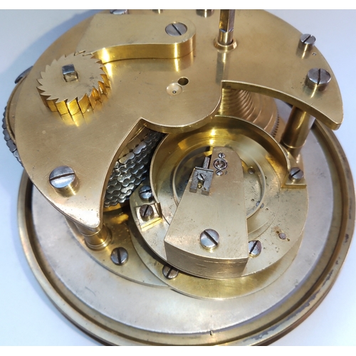 284 - An antique 8 day marine chronometer by Clement Harris 86 Cornhill, London, components and key marked... 