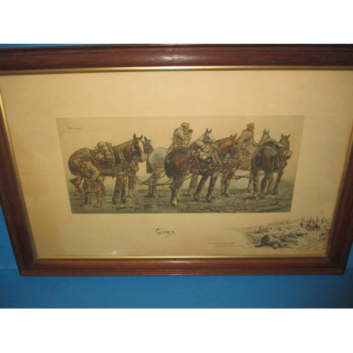 304 - A framed Snaffles military print, the “Gunners”, approx. frame size 69x45cm in good pre-owned condit... 