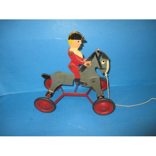 294 - A vintage Lines brothers pull along childs toy, in used condition, approx. length 26cm