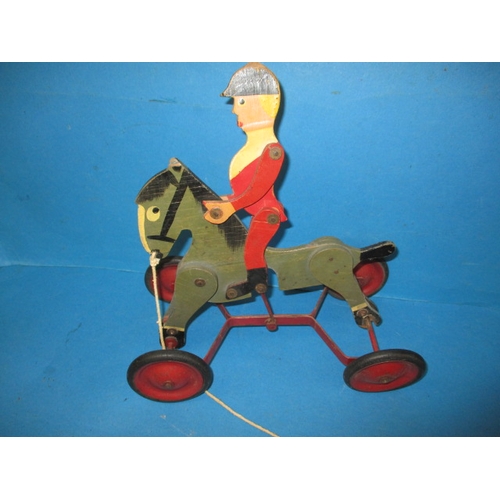 294 - A vintage Lines brothers pull along childs toy, in used condition, approx. length 26cm