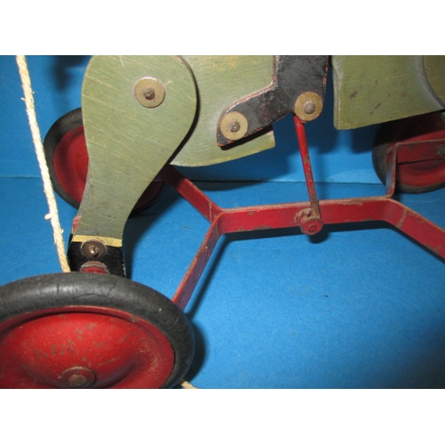 294 - A vintage Lines brothers pull along childs toy, in used condition, approx. length 26cm