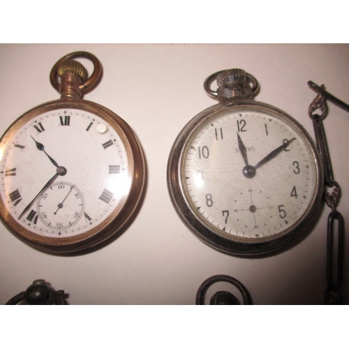 114 - A parcel of antique and later pocket watches, to include some silver cased examples and a black face... 