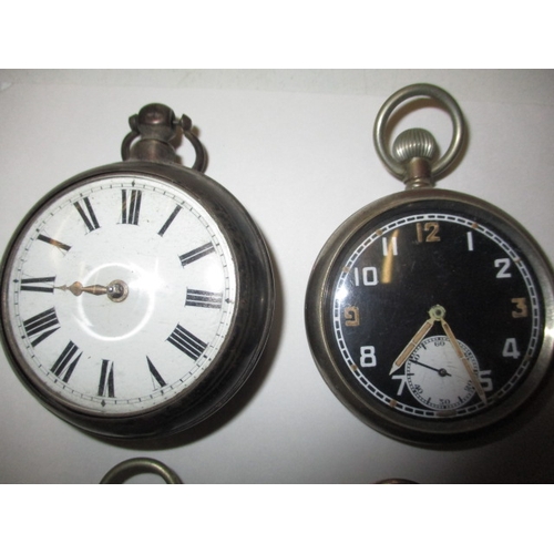 114 - A parcel of antique and later pocket watches, to include some silver cased examples and a black face... 