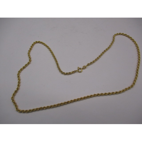 79 - An 18ct yellow gold rope necklace, approx. linear length 49cm, approx. weight 16.6g, in useable pre-... 